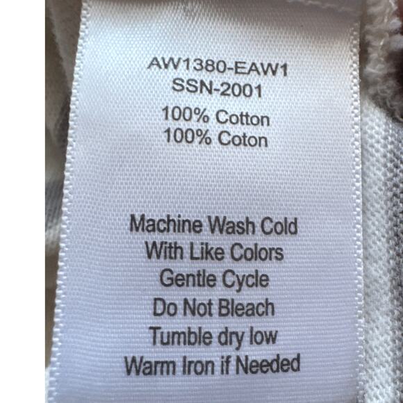 ATM Womens Plaited Jersey Stripe Sweatshirt Sweater Size M Ivory Gray Fall Style - Picture 9 of 9